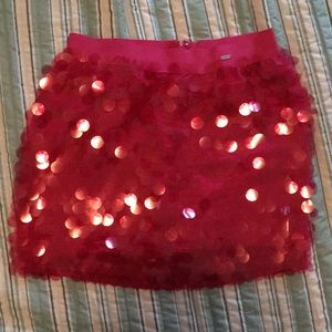 Pink Mermaid Sequin Mini Skirt